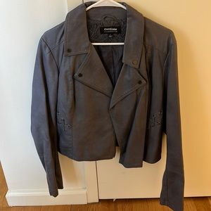 Grey soft leather jacket